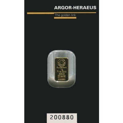 瑞士 Argor Heraeus 1g &amp; 2g 黃金條塊 黑金時尚包裝
