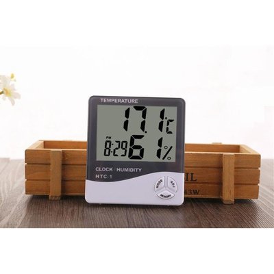 溫度計溫度/濕度/時鐘 三合一 HTC-1 電子式溫溼度計數位溫濕度計 溫度計 濕度計 溫溼時鐘日曆鬧鐘