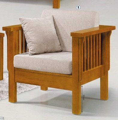 【DH】商品貨號N629-1商品名稱《魯娜》木製柚木單人座沙發椅 (圖一)椅墊可拆洗.備有雙人座.三人座可選.主要地區免
