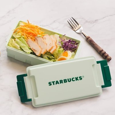 星巴克餐盒-薄荷綠 星巴克環保餐具組