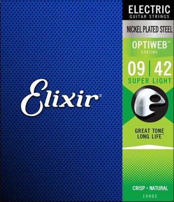 Elixir 19002 OPTIWEB (09-42) 超薄膜 電吉他弦【硬地搖滾】『硬地搖滾』全館$399免運！