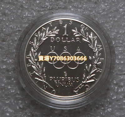 美國 1988年 奧運會 1元 精制 銀幣 火炬 銀幣 紀念幣 錢幣【悠然居】1481