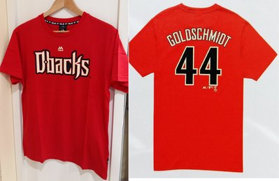 MLB Majestic美國大聯盟 響尾蛇隊GOLODSCHMIDT背號短袖T恤 紅色