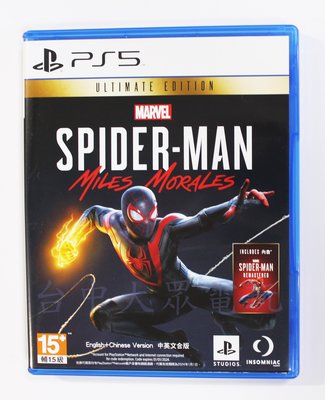 PS5 漫威蜘蛛人：邁爾斯摩拉斯 Marvel's Spider (中文版)**(二手光碟約9成9新)【台中大眾電玩】