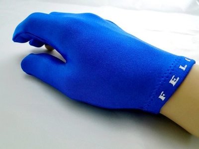 【大士林撞球精品】淡藍色．N.I.C.進口萊卡伸縮布三指手套．撞球桿．撞球杆