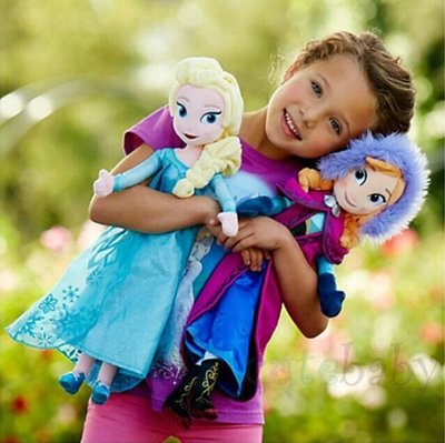 § 安琪寶貝 § 外貿 可愛卡通冰雪奇緣 Elsa&Anna 公主毛絨玩具公仔玩偶布偶娃娃人偶 大號賣場