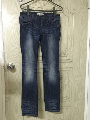 百貨公司韓國牛仔專櫃品牌 boom boom jeans 刷色直筒牛仔褲
