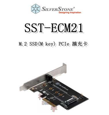 【神宇】銀欣 SilverStone SST-ECM21 M.2 SSD(M key) 內附Low Profile短檔板 PCIe 擴充卡