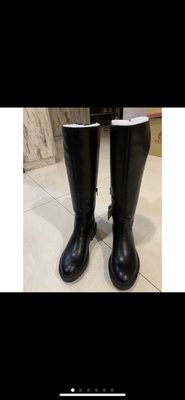 LOWRYS FARM日本原裝進口顯瘦厚底黑色長靴-24.5碼