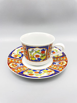 日本回流 精品瓷器 古伊萬里咖啡杯 名家作 花開富貴圖 釉上