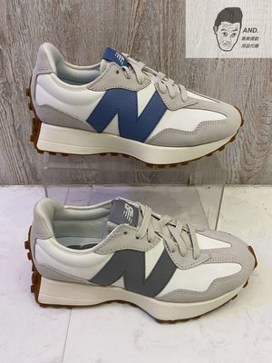 【AND.】NEW BALANCE 327 復古 皮革 運動 女款 藍字/灰字 U327LU/LT