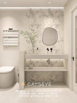 貓眼 法式復古燕子壁紙花磚 侘寂柔光衛生間微水泥瓷磚洗手間墻磚-特價促銷