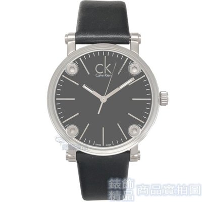 Calvin Klein CK K3B231C1手錶 透視鏡面 黑面 黑皮帶-小 女錶【錶飾精品】
