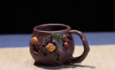 徐海龍紫砂 松鼠葡萄主人杯 紫砂主人杯 樹樁杯1633 紫砂壺 茶寵 茶具【古雅堂】
