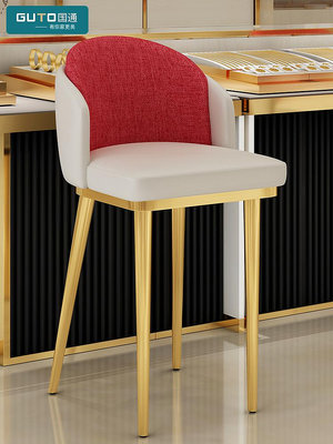廠家出貨高腳凳不銹鋼前臺靠背珠寶店椅子現代接待坐高55cm吧臺椅子柜臺凳