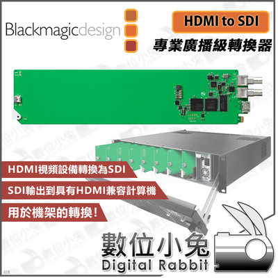 數位小兔【Blackmagic OpenGear Converter HDMI to SDI 專業廣播級轉換器】公司貨