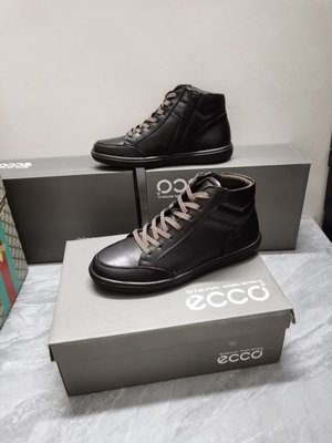 ECCO高幫男休閒鞋 男士休閒板鞋 柔酷版型 顏色特別 舒適透氣吸汗 腳感舒服