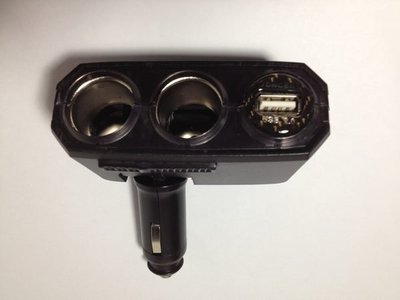 車資樂㊣汽車百貨【SR-313】折疊式 USB+2孔點煙器 電源插座擴充器 LED藍光 直插可調式