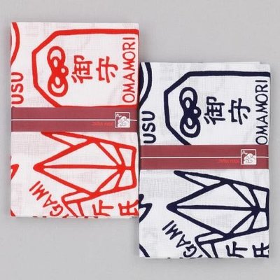 *姑姑熊*～日本製棉質手拭巾。和風感十足。紅色。藍色。富士山。達摩。御守