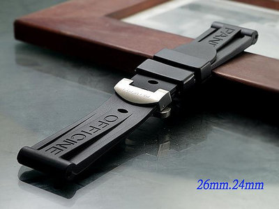 【時間探索】 Panerai 沛納海 代用 精品級摺疊扣矽膠錶帶 ( 24mm.26mm) sil