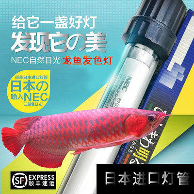 魚缸燈NEC魚缸燈三基色龍魚發色增色水中燈6700k白燈模擬太陽光日本燈管