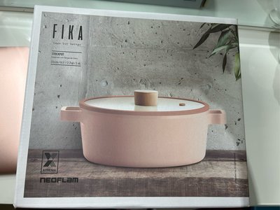 NEOFLAM FIKA鑄造不沾雙耳低湯鍋22公分 -PINK IH、電磁爐適用 粉色