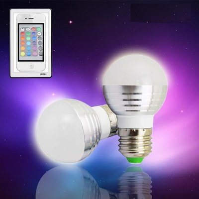 LED燈泡 3W E27 手機遙控智慧型LED燈泡 遙控調光LED燈泡 七彩LED遙控燈泡