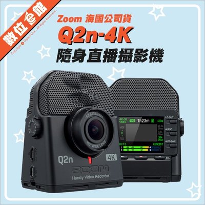 ✅台灣公司貨✅分期附發票保固免運費 Zoom Q2n-4K 廣角4K 隨身直播攝影機 手持攝錄機