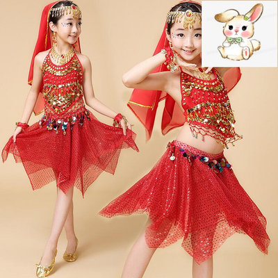 六一兒童印度舞服裝新款 肚皮舞女童演出服 天竺少女表演服