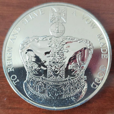 【二手】 英國 2013年 5鎊 女王加冕60周年紀念幣 大直徑 大王1417 紀念幣 硬幣 錢幣【經典錢幣】