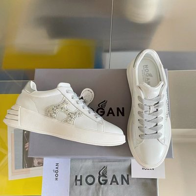 法國代購 HOGAN霍根新款厚底女鞋內增高拼色H休閒運動鞋小白鞋女