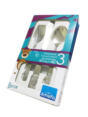 amefa 3件組 兒童餐具組 熊熊篇 湯匙 叉子 刀子 AMF-004-BER 膳魔師代理