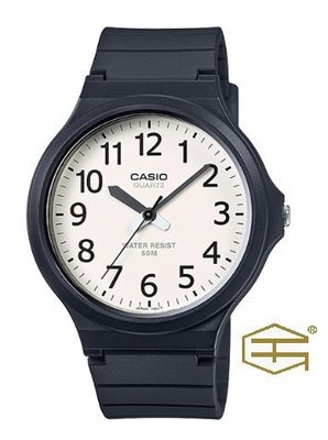 【天龜 】CASIO  簡約時尚 大錶徑錶款  白x黑 MW-240-7B