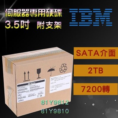 全新盒裝IBM 3.5吋 SATA x3650 M4伺服器硬碟 81Y9812 81Y9810 2TB 7.2K