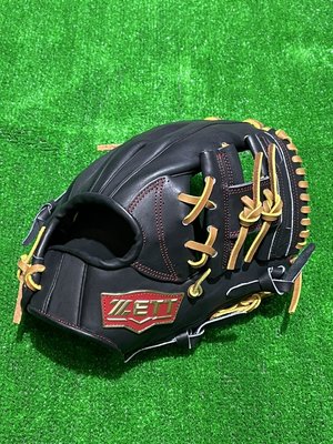 棒球世界全新ZETT36204系列硬式棒球專用內野手工字手套特價黑色(BPGT-36204)