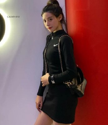 【熱賣精選】Nike NK 連身裙 緊身 衣 黑色 女款 領口拉鏈款 CJ-LK29284
