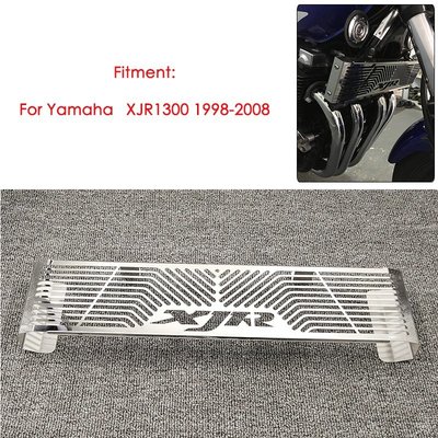 適用於 YAMAHA XJR 1300 XJR1300 1998-2008 高品質不銹鋼的摩托車零件散熱器格柵格柵護罩保