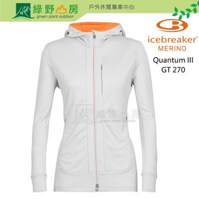 《綠野山房》Icebreaker 破冰者 女 Quantum III 連帽保暖外套 GT270 白橘 IB0A59JW