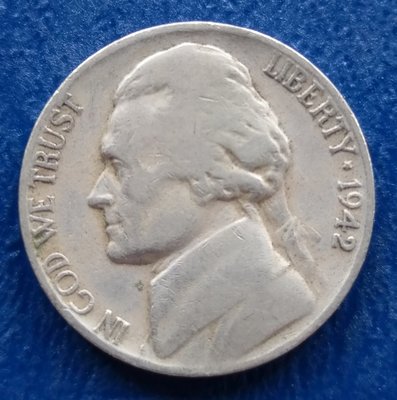 美國   傑佛遜    5分   1942-D    鎳幣       280-274