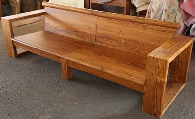 【原味手工家具】柚木四人座木製沙發-台南 原木 家具