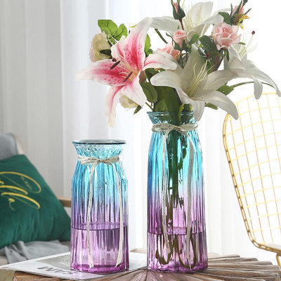 花瓶 明水養富貴竹百合干花花瓶客廳插花擺件