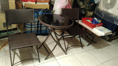 二手 戶外摺疊桌椅 桌子x1 椅子x2 露營摺疊桌椅 會客摺疊桌椅 全部一起賣