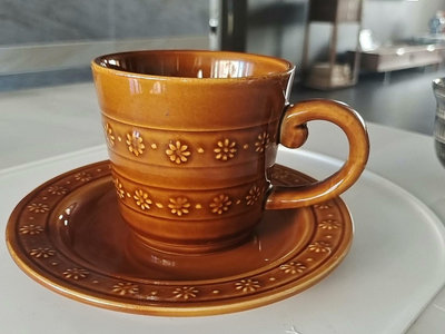 【二手】Century浮雕復古咖啡杯 早餐杯32806【古玩天下】古玩 收藏 古董