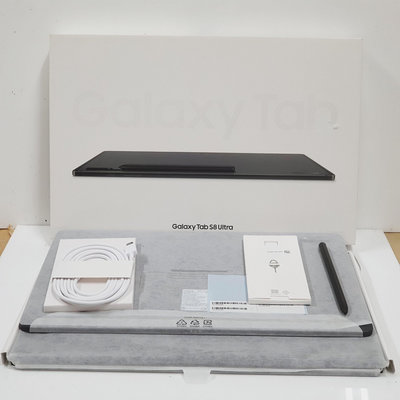 三星平板 Galaxy Tab S8 Ultra X900 WiFi 版 256G 黑耀灰14.6吋 盒裝書本式鍵盤皮帶 拆封未使用 品項極新 大眾當舖A996
