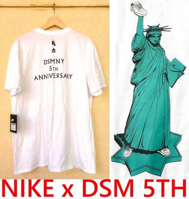BLACK全新NIKE x DOVER STREET SMARTS紐約NEW YORK五周年DSMNY自由女神AF1短T