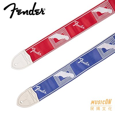 【民揚樂器】Fender原廠 Monogram Custom 紅、藍 電吉他背帶 電貝斯背帶 木吉他皆可用