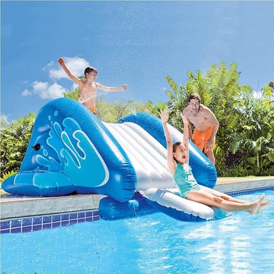 充氣滑梯兒童戲水玩具草坪游戲墊噴水大象游泳池噴淋鯊魚滑水道