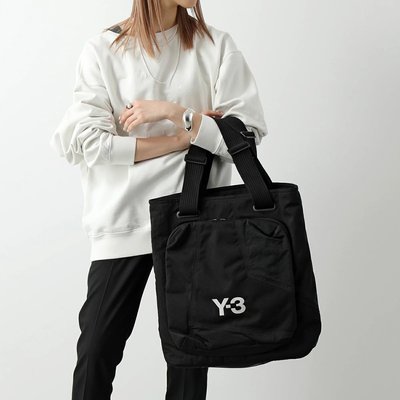 Y3~珍稀優雅限定！全球限購限量~頂級精品黑色紋繡刺繡幾何托特包、側背包、斜背包、肩背包~收藏款！