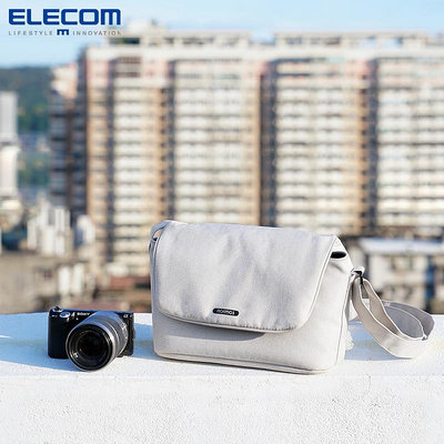 相機皮套ELECOM單反相機包單肩小包休閑包斜挎佳能攝影包微單包便攜收納包