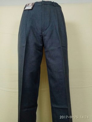 【平價服飾】台灣製造冬季「7685-1」中灰色格紋「打摺西裝褲」(30-42)免費修改